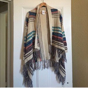 Fringe sweater duster NWT